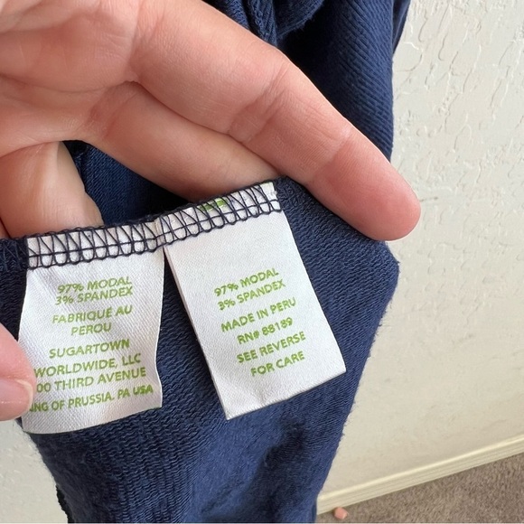 Lilly Pulitzer Luxletic Elyssa Wrap Sweater Long Sleeve Navy Cardigan - Picture 5 of 8